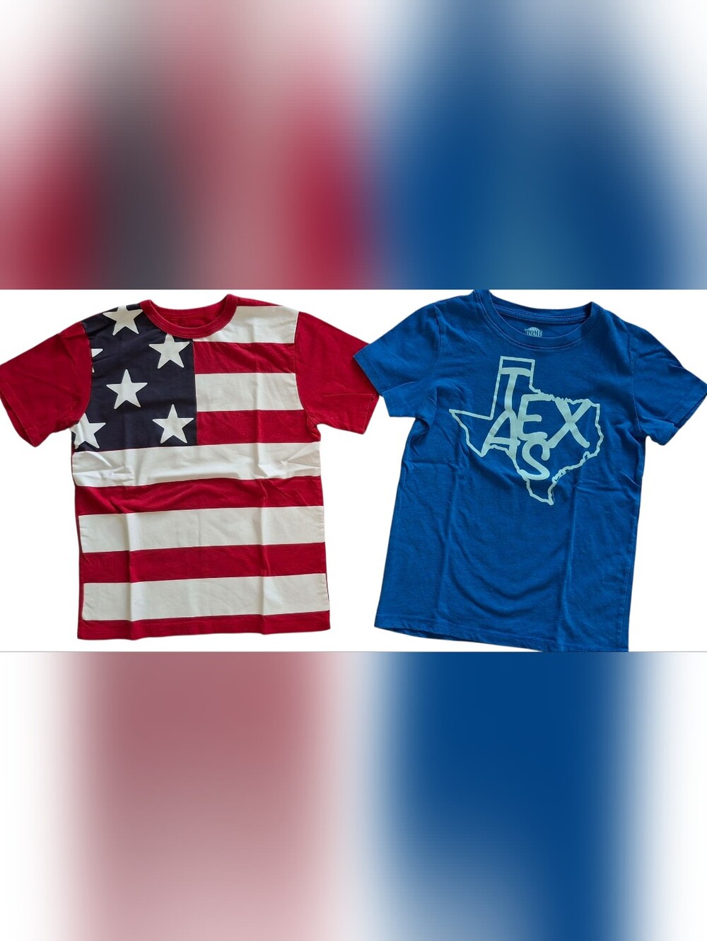 1 pair of boy tee shirts Texas and USA size M